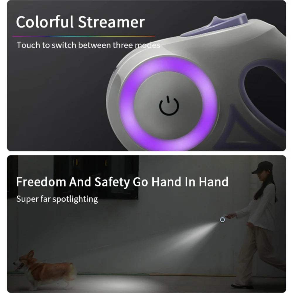 GlowLead Retractable LED Dog Leash
