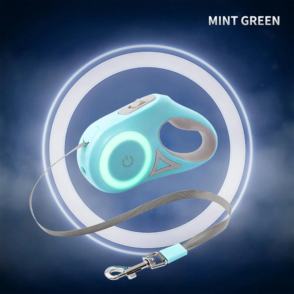 GlowLead Retractable LED Dog Leash